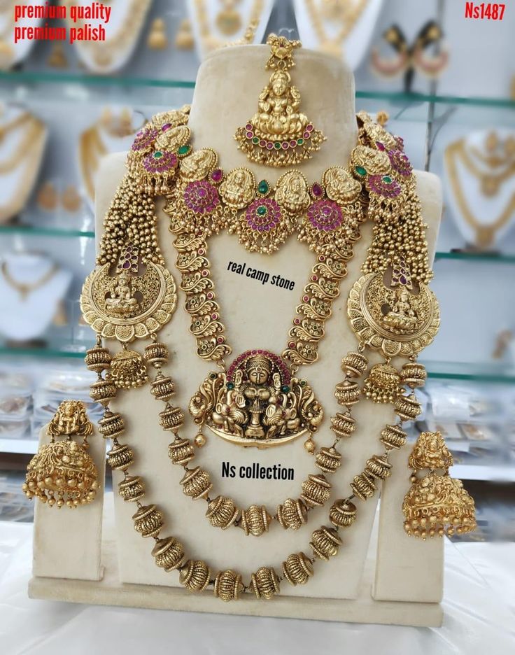 Divya Look Moti and Gold Plated Necklace Set