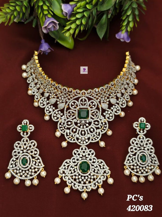 AD and CZ work South Lady Necklace Set