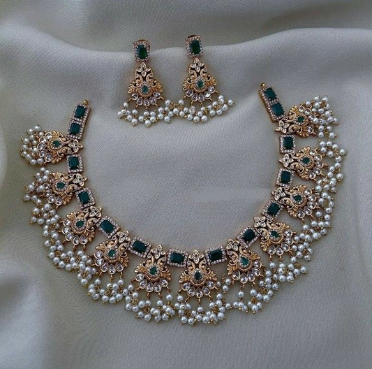 Archana Mattal Necklace Pearl and Kemp